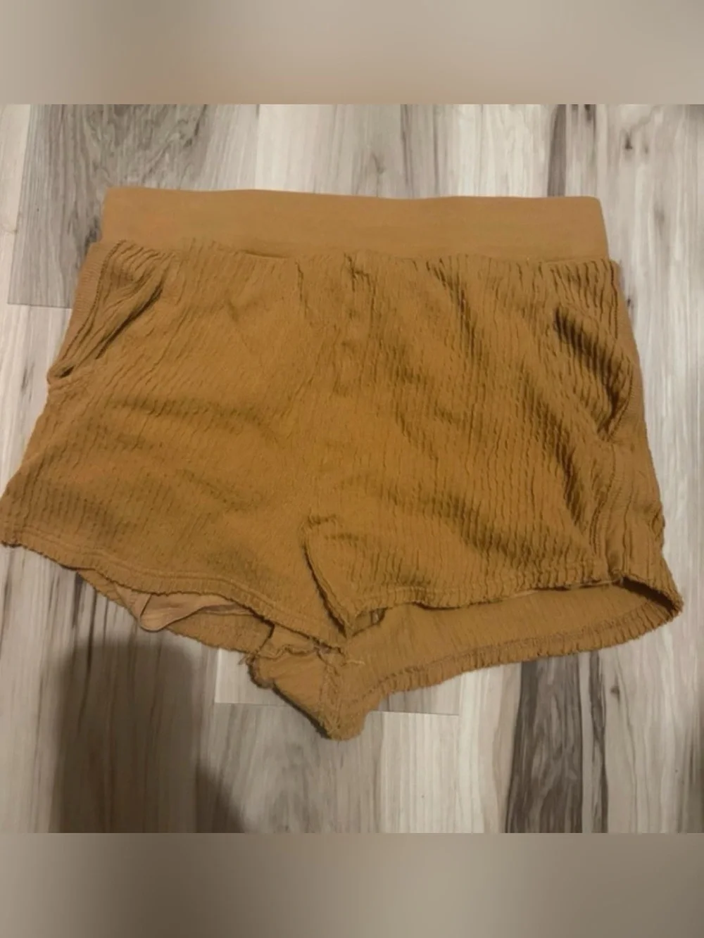 FP Movement by Free People Ribbed Mustard Athletic Lounge Shorts